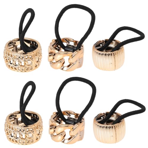DECORNIJIA 6 Stück Teiliges Haarmanschetten in Roségold Langlebige Ponytail Holder mit Metallbeschichtung Elastische Haarringe für Frauen und Mädchen Geeignet für Haartypen Schonend und von DECORNIJIA