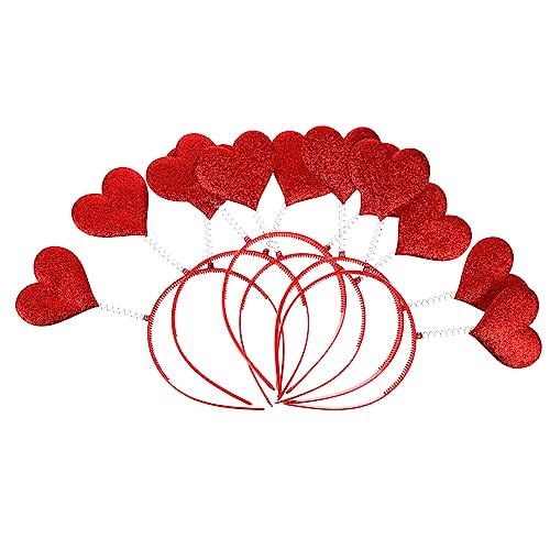 DECORNIJIA 6 Stück Teiliges Herz Haarreif Rotes Stirnband mit Robustem Bruchfestem Design für Valentinstag Festliche Haaraccessoires Damen und Mädchen von DECORNIJIA