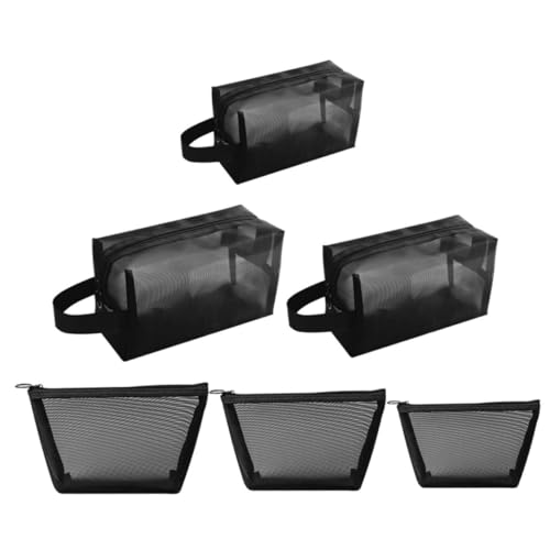 DECORNIJIA 6 Stück Teiliges Netzstoff Kosmetiktaschen mit Großer Kapazität Kulturtaschen für Damen Vielseitige Aufbewahrungstaschen für Reise und Alltag Robust und Geräumig von DECORNIJIA