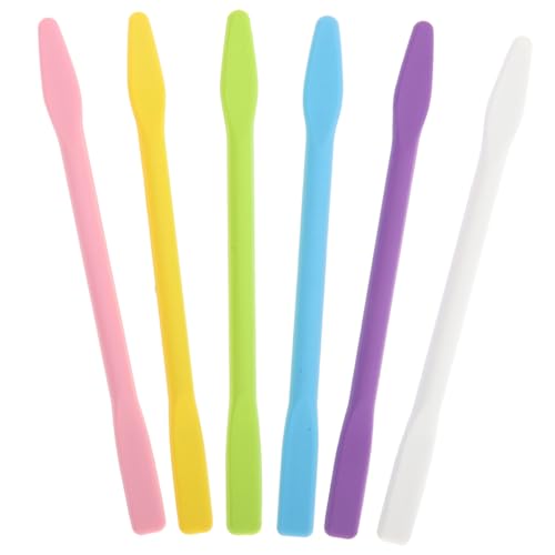 DECORNIJIA 6 Stück Teiliges Silikon Rührstäbchen Flexible Verschleißfeste Gesichtsmaske Rührstäbe für DIY Kosmetik Hautfreundlich Leicht zu Reinigen Geeignet Wiederverwendbar Zufällige Farbe von DECORNIJIA