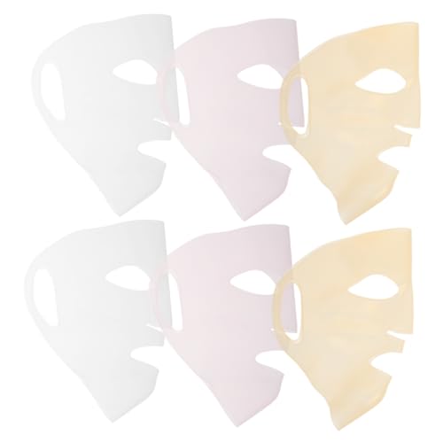 DECORNIJIA 6 Stück Teiliges Silikon gesichtsmaske Cover Wiederverwendbar Weich Hautfreundlich Design für Bessere Feuchtigkeitsaufnahme und Fixierung von Sheet Masken für Frauen Erwachsene von DECORNIJIA