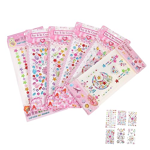 DECORNIJIA 6Blätter Selbstklebende Gesichtsjuwelen Körper Edelstein Aufkleber für Halloween Cosplay Partys Sicher und Hautfreundlich Leuchtende Farben Temporäre Dekorationen von DECORNIJIA