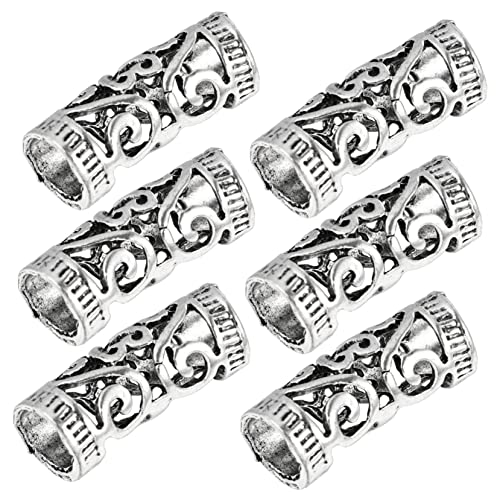 DECORNIJIA 6Stücke Dreadlocks Ringe Haarschmuck für Haarzöpfe Filigranes Rohr Design Einfach zu Verwenden für DIY Frisuren und Dekoration Passend für Partys und Besondere Anlässe von DECORNIJIA