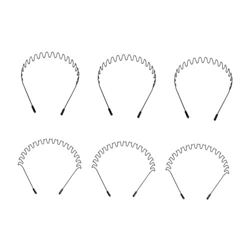 DECORNIJIA 6Stücke Männer Welliges Haarreifen Elastische Kopfbedeckung aus Metall Haaraccessoires für Partys und Freizeit Leicht und Fast Unsichtbar Schwarz für Jede Haarstruktur von DECORNIJIA