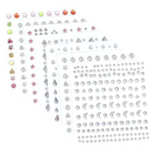DECORNIJIA 7blätter Aufkleber Fürs Gesicht Strass-aufkleber Glitzer-make-up Juwelen Zum Aufkleben Für Festival Halloween Party Basteln Auge Winzig Selbstklebend Wiederverwendbar von DECORNIJIA