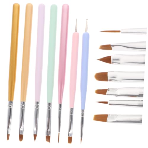 DECORNIJIA 7 Stück Teiliger Nagelpinsel Flexibler Malpinsel für Nail Art Wiederverwendbar mit Guter Farbabgabe für Professionelle Maniküre DIY Nageldesign zu Hause Geeignet für Nagelstudios von DECORNIJIA