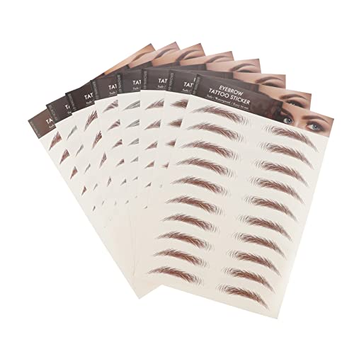 DECORNIJIA 8 Blatt Wasserfeste Augenbrauen Sticker Realistische Augenbrauen Tattoos Hautfreundlich Geeignet für Gesichtsformen von DECORNIJIA