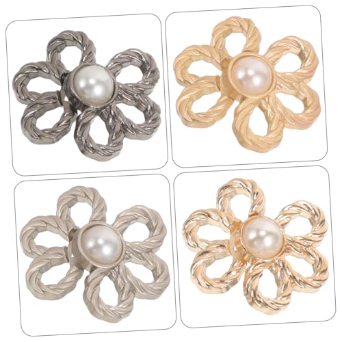 DECORNIJIA 8 Paare Wiederverwendbare Taillenknöpfe ohne Nähen Jeans Taillenspanner Metall Knöpfe für Hosenverkleinerung Gold Silber Gunmetal Mix für Damen und Herren von DECORNIJIA