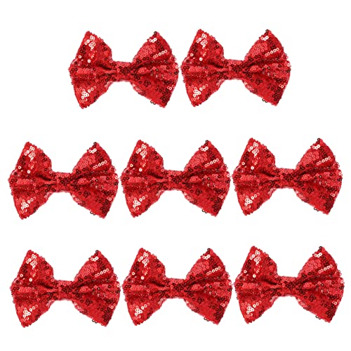 DECORNIJIA 8 Stück Pailletten Haarschleifen Clips für Mädchen Kindergeburtstag Weihnachten Urlaub Haarnadel von DECORNIJIA