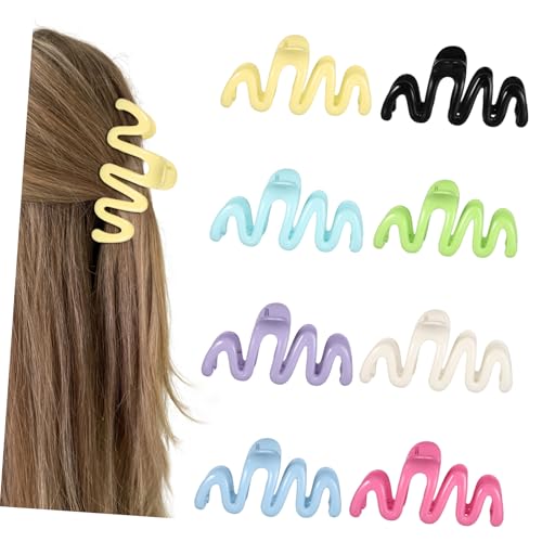 DECORNIJIA 8 Stück Teiliges Bunte Welleförmige Haarspangen Clips für Damen Mädchen Vielseitig Einsetzbar für Haartypen Einfach zu Verwenden Modische Haarklammern Zubehör von DECORNIJIA