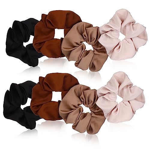 DECORNIJIA 8 Stück Teiliges Große Haargummis Scrunchies aus Doppelseitigem Leinen Weiche Elastische Haarschleifen für Damen Bequem Langlebig Vielseitig Einsetzbar zum Fixieren und Styling von DECORNIJIA
