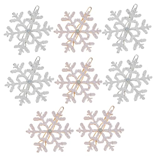 DECORNIJIA 8 Stück Teiliges Weihnachts Haarschmuck aus Hochwertiger Legierung Glänzende Schneeflocken Haarspangen für Frauen Festliche Haarklammern für Party Hochzeit und Winterurlaub von DECORNIJIA