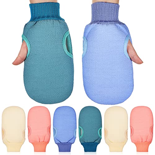 DECORNIJIA 8stücke Körperpeeling Handschuh Peeling-duschhandschuhe Für Damen Und Herren Wiederverwendbare Badehandschuhe Mit Löchern Für Daumen Elastische Bündchen Für Peeling-fäustlinge von DECORNIJIA