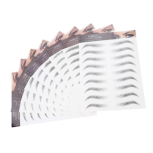 DECORNIJIA 9 Blätter Augenbrauen Aufkleber Haarähnliche Imitation Augenbrauen Tattoos Wasserdichte Transfer Aufkleber für Natürliche Augenbrauenform für von DECORNIJIA