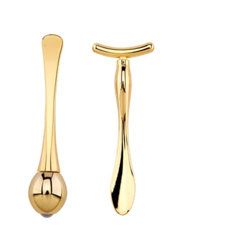 DECORNIJIA Augenmassage Roller 2 Stück Aus Zinklegierung T-förmiger Augencreme Löffel Für Hautpflege Tragbar Und Kompakt Für Gesicht Und Augen Zur Verbesserung Der Augenpartie von DECORNIJIA
