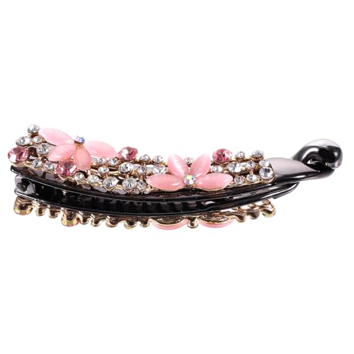 DECORNIJIA Banane Haarclip mit Strasssteinen Dünner Leichter Pferdeschwanzhalter für Dickes und Dünnes Haar Eleganter Damen Haarspange für Alltag Geburtstag und Besondere Anlässe von DECORNIJIA