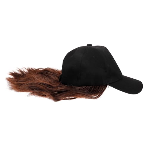 DECORNIJIA Baseball Cap Perücke Damen Lockige Synthetische Haarverlängerung Leicht Hochtemperaturfaser Modisch Freizeit Accessoire von DECORNIJIA