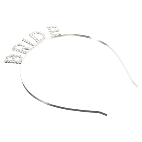 DECORNIJIA Braut Haarband mit Buchstaben Modisches Stirnband für Hochzeiten Damen Haarschmuck mit Strass Langlebiges Accessoire für Braut und Gäste Silberfarben von DECORNIJIA