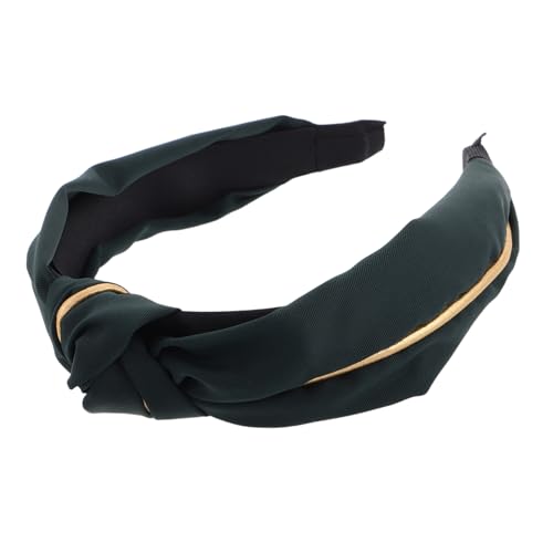 DECORNIJIA Breites Damen Haarband mit Knoten Goldfarbener Rand Modisches Leichtes Stirnband aus Stoff Bequem für Alltag Partys und Halloween Stylisches Accessoire für Vielseitige Outfits von DECORNIJIA