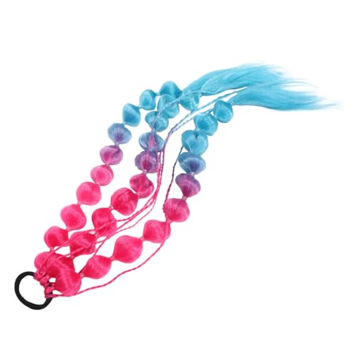 DECORNIJIA Geflochtene Haarverlängerungen Regenbogenfarben Synthetisches Haar für Mädchen Zopfverlängerung für Partys und Festivals mit Haargummi von DECORNIJIA