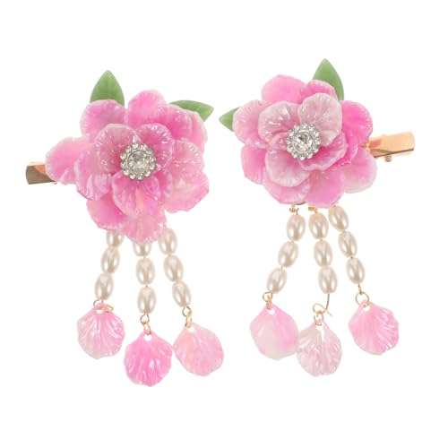 DECORNIJIA Camellia Haarklammer mit Perlen und Quasten Eleganter Chinesischer Retro Haarschmuck DIY Material für Damen Stilvolle Haarspange für Partys und Alltag Einzigartiges Blumen design von DECORNIJIA
