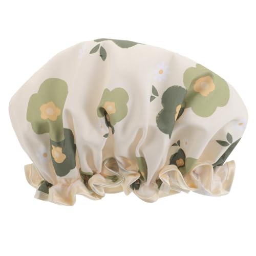 DECORNIJIA Doppel-layer Wasserdichter Duschhaube Für Damen Niedliches Cartoon-design Verstellbare Bademütze Für Haar Und Kopfhautschutz Für Bad Und Spa von DECORNIJIA