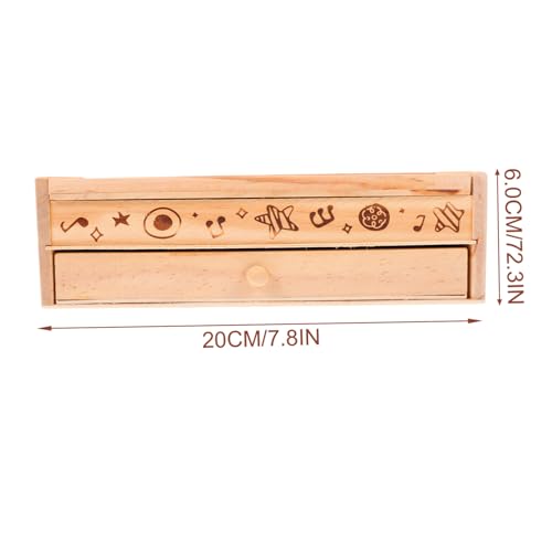 DECORNIJIA Doppelschicht Holz Stiftebox mit Großem Fassungsvermögen Multifunktionale Federtasche für Schüler Robuster Platzsparender Organizer zur Aufbewahrung von Stiften und Schreibwaren von DECORNIJIA
