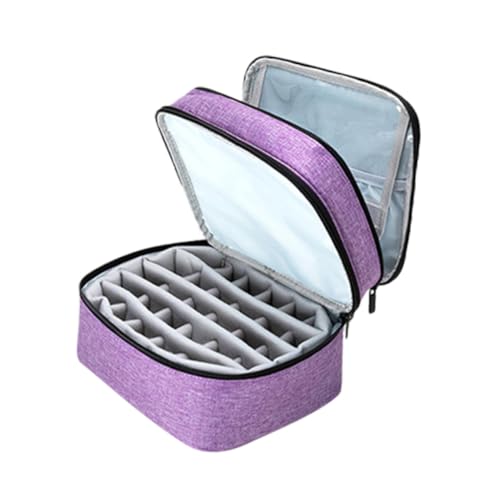 DECORNIJIA Doppelschichtiger Nagellack Organizer Tasche Tragbar Wasserdichtes Essential Oils Aufbewahrungs Etui mit Fächern Abnehmbarer Boden für Nagellack und Maniküre Zubehör von DECORNIJIA