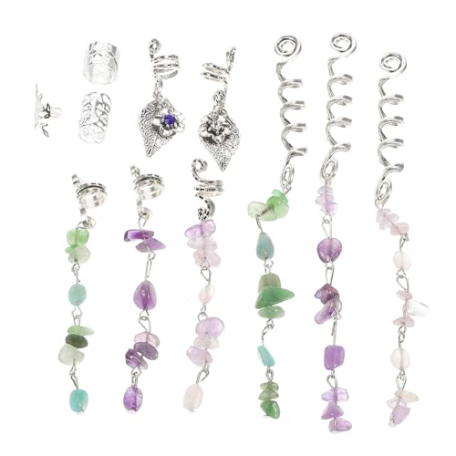 DECORNIJIA Dreadlock Haarschmuck Teilig Verstellbare Metall Charms mit Eleganten Steinakzenten Langlebige Haarringe für Zöpfe und Braids Haaraccessoires für Damen und Herren von DECORNIJIA