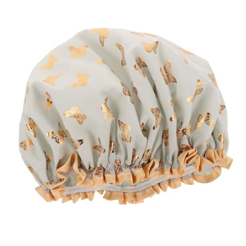 DECORNIJIA Duschhaube Damen Doppellagig Wiederverwendbar Extra Groß für Langes Haar Schutz vor Nässe Badekappe Spa Badezimmer Küche von DECORNIJIA