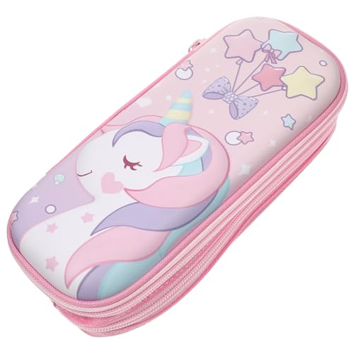 DECORNIJIA Einhorn Federmäppchen Mädchen Groß Doppelstock Stiftemäppchen mit Viel Platz Langlebig Tragbar für Schule und Make Up Cartoon Design von DECORNIJIA