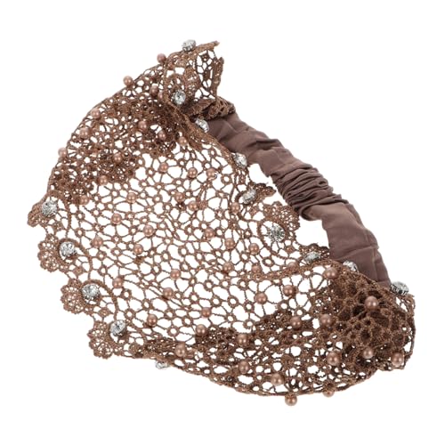 DECORNIJIA Elastisches Spitzen Stirnband Damen Boho Haarband Vintage Haarwickel Kopftuch Weiches Strapazierfähiges Kopfband für Vielseitige Frisuren und Alltag Kaffee von DECORNIJIA