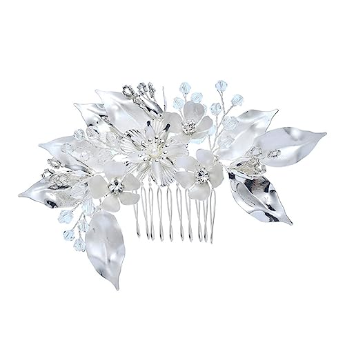 DECORNIJIA Eleganter Haarkamm Mit Kunstblumen Und Strasssteinen Brautschmuck Für Hochzeiten Abschlussbälle Und Besondere Anlässe Für Bräute Und Brautjungfern von DECORNIJIA