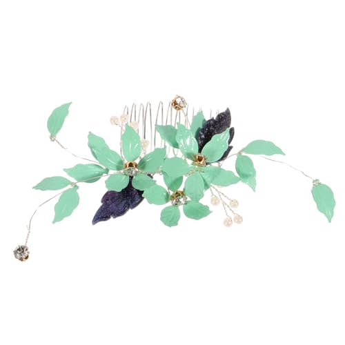 DECORNIJIA Eleganter Perlen Haarkamm mit Blattdesign Dekorativer Brautschmuck für Hochzeiten und Festliche Anlässe Hochwertiges Haarschmuck Accessoire für Damen von DECORNIJIA
