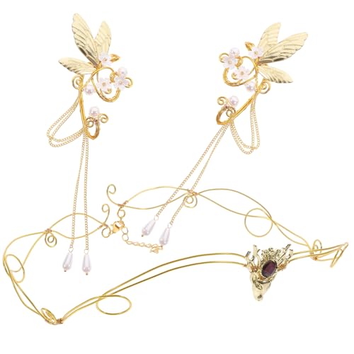 DECORNIJIA Elfenohren Ohrclips mit Krone und Quaste Leichte Piercing Statement Ohrringe für Damen und Mädchen Modische Schmucksets für Halloween Hochzeit Alltag von DECORNIJIA