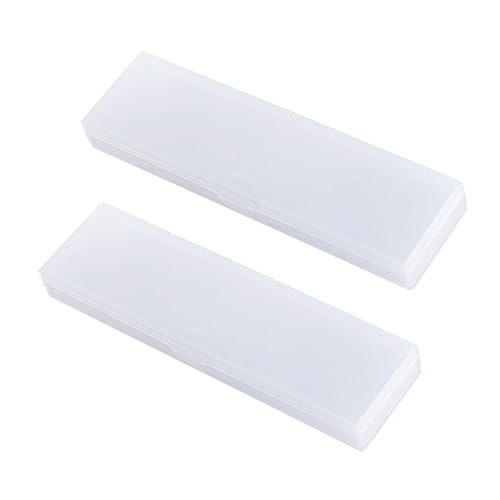 DECORNIJIA 2packung Transparente Federmäppchen Aus Kunststoff Mit Zwei Fächern Und Separaten Deckeln Für Schule Und Büro Weiß von DECORNIJIA