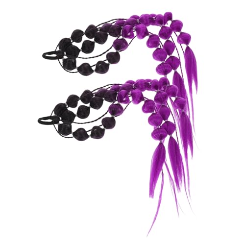 DECORNIJIA Farbige Bubble Ponytail Extension mit Handgeflochtenem Design Langes Verlängerbares Haarteil für Mädchen Trendige Farbverläufe für Festivals und Ausgefallene Frisuren von DECORNIJIA