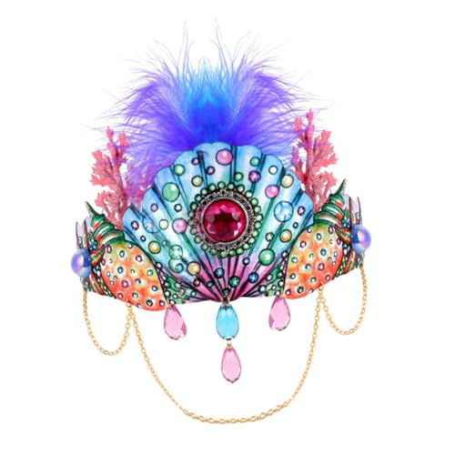 DECORNIJIA Federhaarband Mit Muschel-stirnband Elastisches Stirnband Für Halloween-party Kopfschmuck Für Frauen Leicht Und Angenehm Zu Tragen von DECORNIJIA