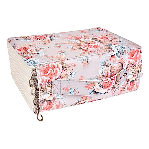 DECORNIJIA Federmäppchen Mit Großem Fassungsvermögen Farbige Bleistifttasche Stiftbeutel Stiftorganisator Briefpapierbeutel Griff Stifttasche Tragbare Schreibwarentasche Beige Pu von DECORNIJIA
