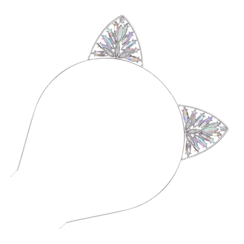 DECORNIJIA Glitzerndes Katzenohren Haarreif mit Funkelnden Strasssteinen Robustes Legierungs Design Verspieltes Accessoire für Damen für Cosplay Party und Alltag Stilvoller Tierohren von DECORNIJIA