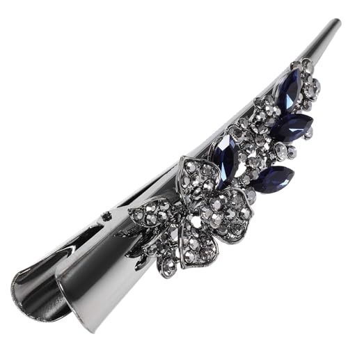 DECORNIJIA Große Haarklammer Damen Vintage Haarklammern mit Strass Blumen Haarspange Metall Alligator Clip für Styling und Party Zubehör von DECORNIJIA