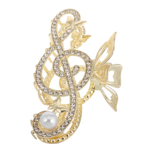 DECORNIJIA Große Haarklammer mit Perlen und Strasssteinen Musiknoten design Rutschfeste Haarkralle für Dickes Haar Stabile Klammer für Damen und Mädchen Schonend für Haar Eleganter von DECORNIJIA