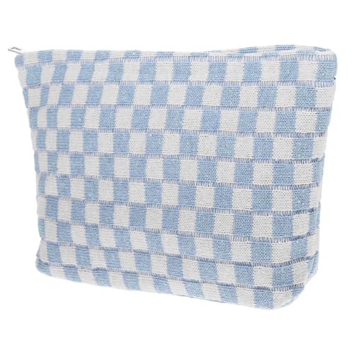 DECORNIJIA Große Kosmetiktasche mit Reißverschluss Tragbare Schminktasche für Damen und Mädchen Geräumiger Make up Organizer mit Modischem Karomuster Vielseitige Reise Beauty Bag für Outdoor von DECORNIJIA