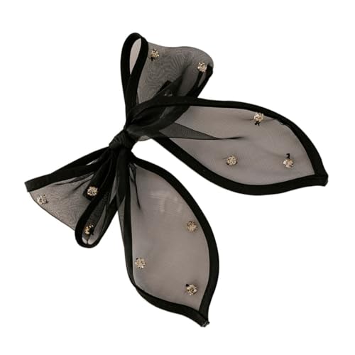 DECORNIJIA Große Strasssteine Schleifen Haarspange Retro Haarschmuck für Damen Eleganter Schwarzer Haar bowknot zur Fixierung von Rückenhaaren von DECORNIJIA