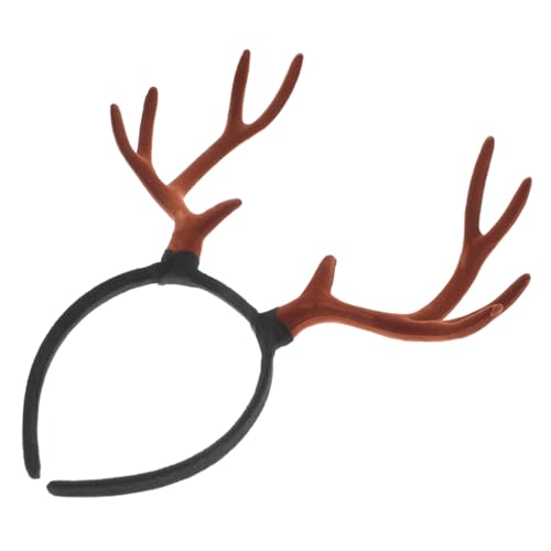 DECORNIJIA Großes Verstellbares Rentiergeweih Stirnband Haarreif mit Realistischen Geweihen aus Weichem Veloursstoff für Weihnachten Fasching Halloween Party von DECORNIJIA