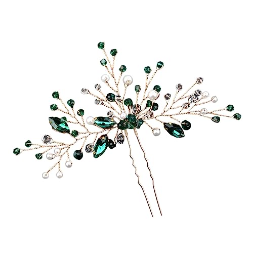 DECORNIJIA Grüne U Form Haarnadel Braut Haarschmuck Hochzeit Haarnadeln Damen Komfortabel Langlebig Modisch für Brautjungfern und Hochzeitsgäste von DECORNIJIA
