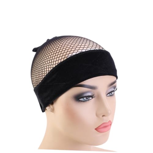 DECORNIJIA Haarbandklettverschluss verstellbare Perückenriemen unsichtbar Atmungsaktiv Stirnband Netze Teil Perücke Mesh-Abdeckung Mesh-Perücke Kopfbedeckung Perückenbefestigungsband Schwarz von DECORNIJIA
