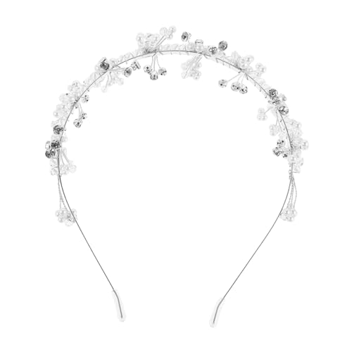 DECORNIJIA Haarreif Prinzessin Krone mit Perlenbesatz Leichtes Blumen Haaraccessoire für Mädchen Geeignet für Hochzeiten Geburtstage Festliche Anlässe Zauberhafte Stylingvielfalt und Bequemen von DECORNIJIA