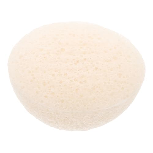 DECORNIJIA Halbkugelförmiger Weißer Gesichtsreinigungsschwamm aus Konjak für Sanftes Peeling Make Up Entfernung und Porentiefe Reinigung Wiederverwendbar für Frauen und Mädchen von DECORNIJIA