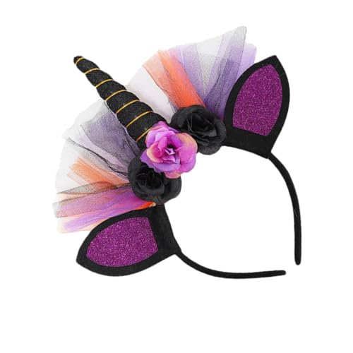 DECORNIJIA Halloween Haarschmuck Einhorn Stirnband Leichtes Horn Haarreif für Mädchen Party Kostüm Zubehör von DECORNIJIA